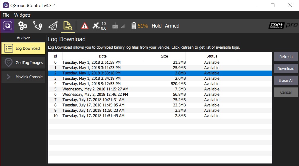 Analyze View Log Download