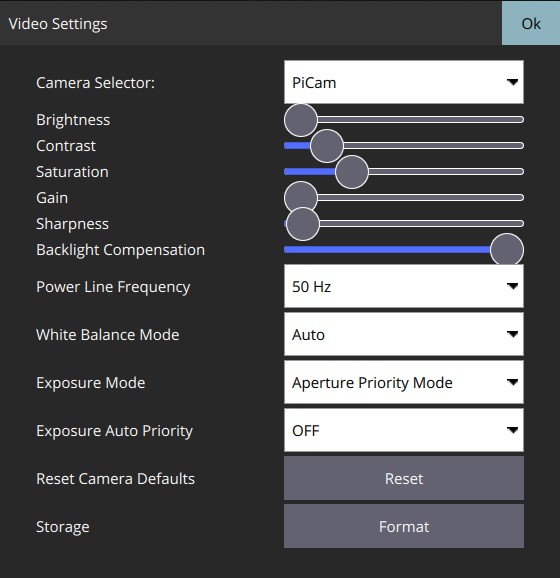 Instrument Page - Camera MAVLink Settings