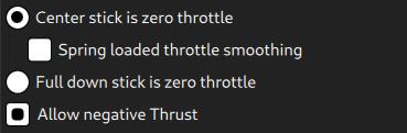 Joystick setup - Throttle Modes