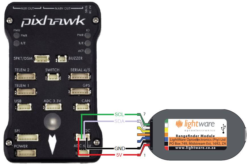 SF1XX LIDAR to I2C connection